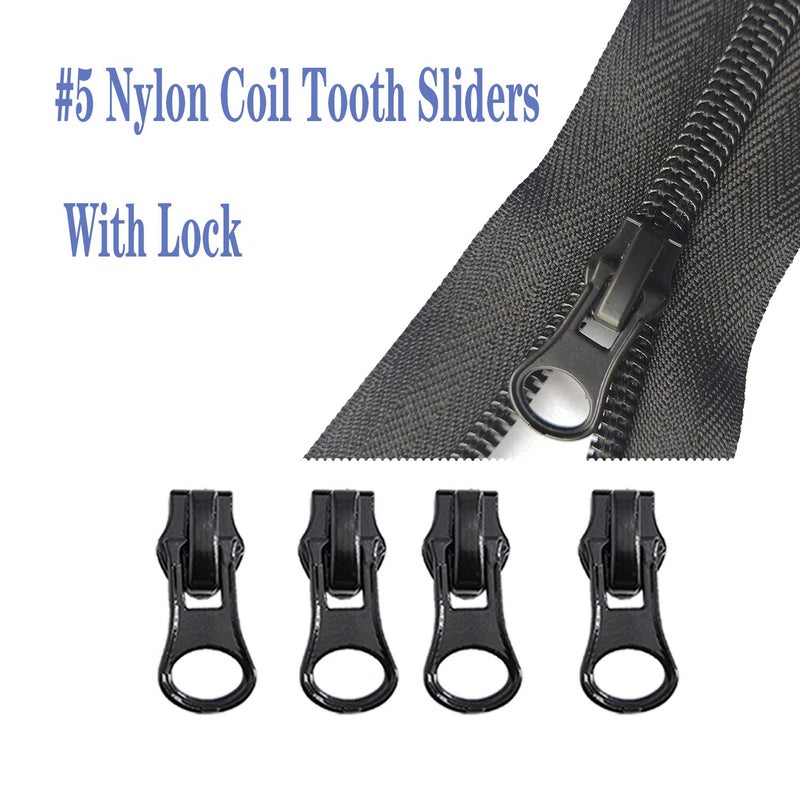 Meikeer 12 Pieces #5 Zipper Slider Repair Kits Black Bronze and Silver Zipper Sliders Zipper Pull Replacement for Metal Plastic and Nylon Coil Jacket Zippers - Image 5